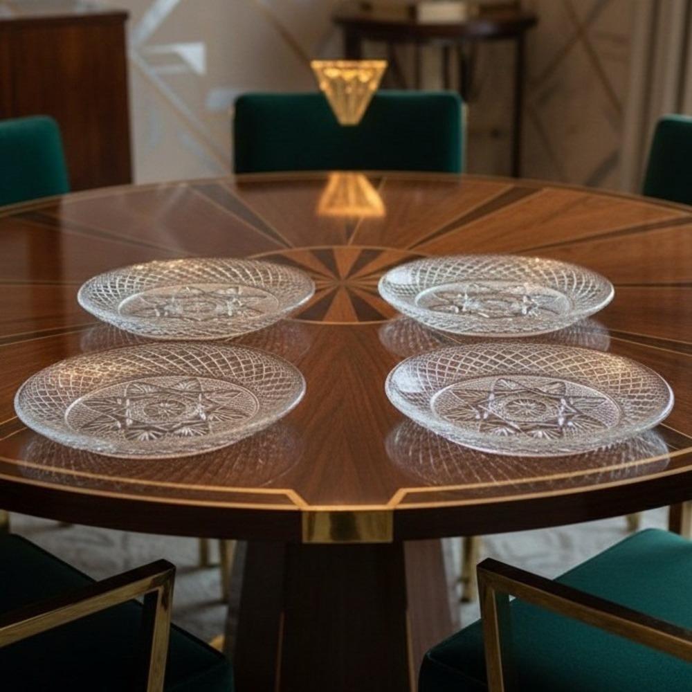 Cristal D'Arques-Durand Salad Plates, Set of 4, Vintage Crystal-Style Dinnerware